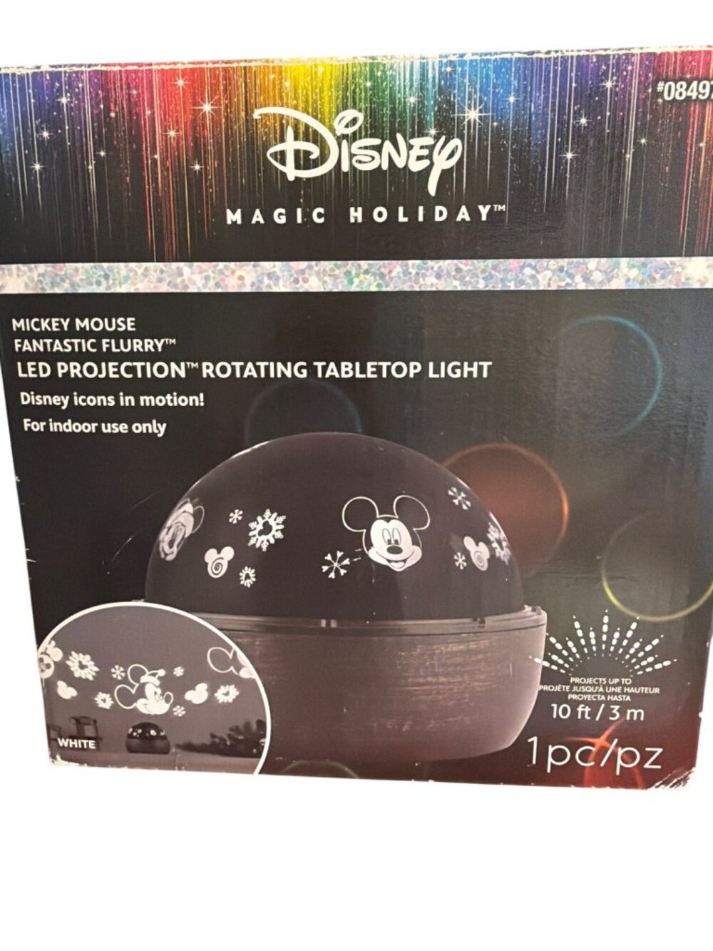 Disney Magic Holiday Mickey Mouse LED Projection Rotating Tabletop Light New Box